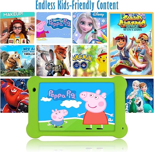 Miniatura 5 de Tableta para niños, pantalla HD IPS de 7 pulgadas, funda a prueba de golpes con soporte de asa, control parental, cámaras duales, Android 11, 2 GB