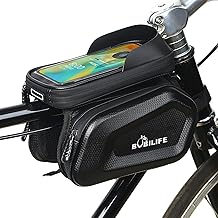 BOBILIFE Bike Frame Bag with Phone Holder - Both Sides Twin Bag Waterproof Bicycle Top Tube Pouch Storage Bag for Cycling Road Mountain Bike Bicycles