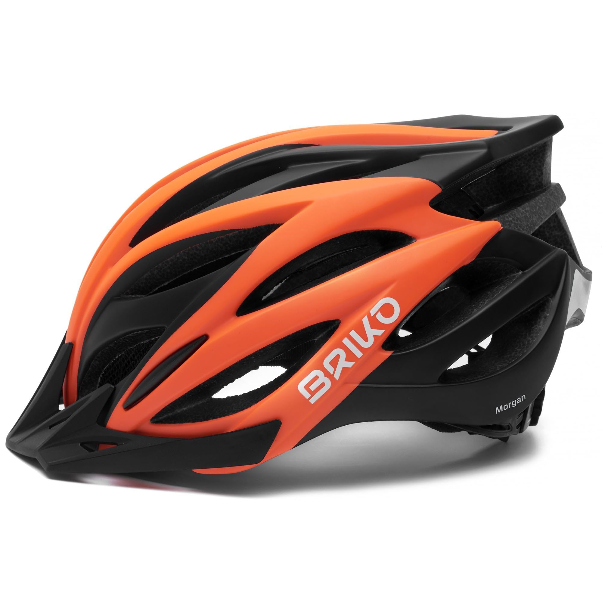 Briko Morgan, Helmet Unisex Dorosły, Orange Fluo Black, M
