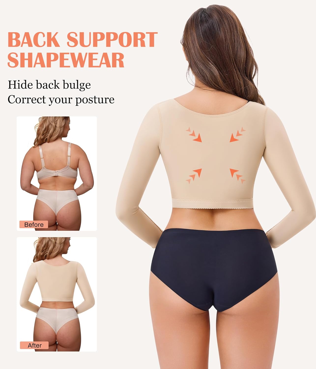 LANCS Women Upper Arm Shaper Post Surgical Compression Sleeves Slimmer Tops Posture Corrector Vest Shapewear - Image 3
