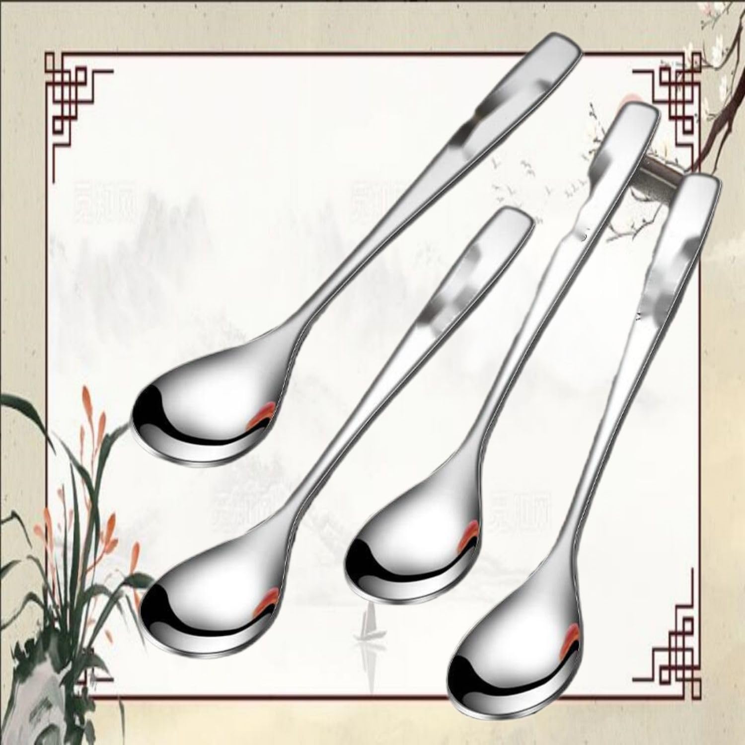Amazon.com: 304不锈钢小勺子Stainless Steel Long handled soup