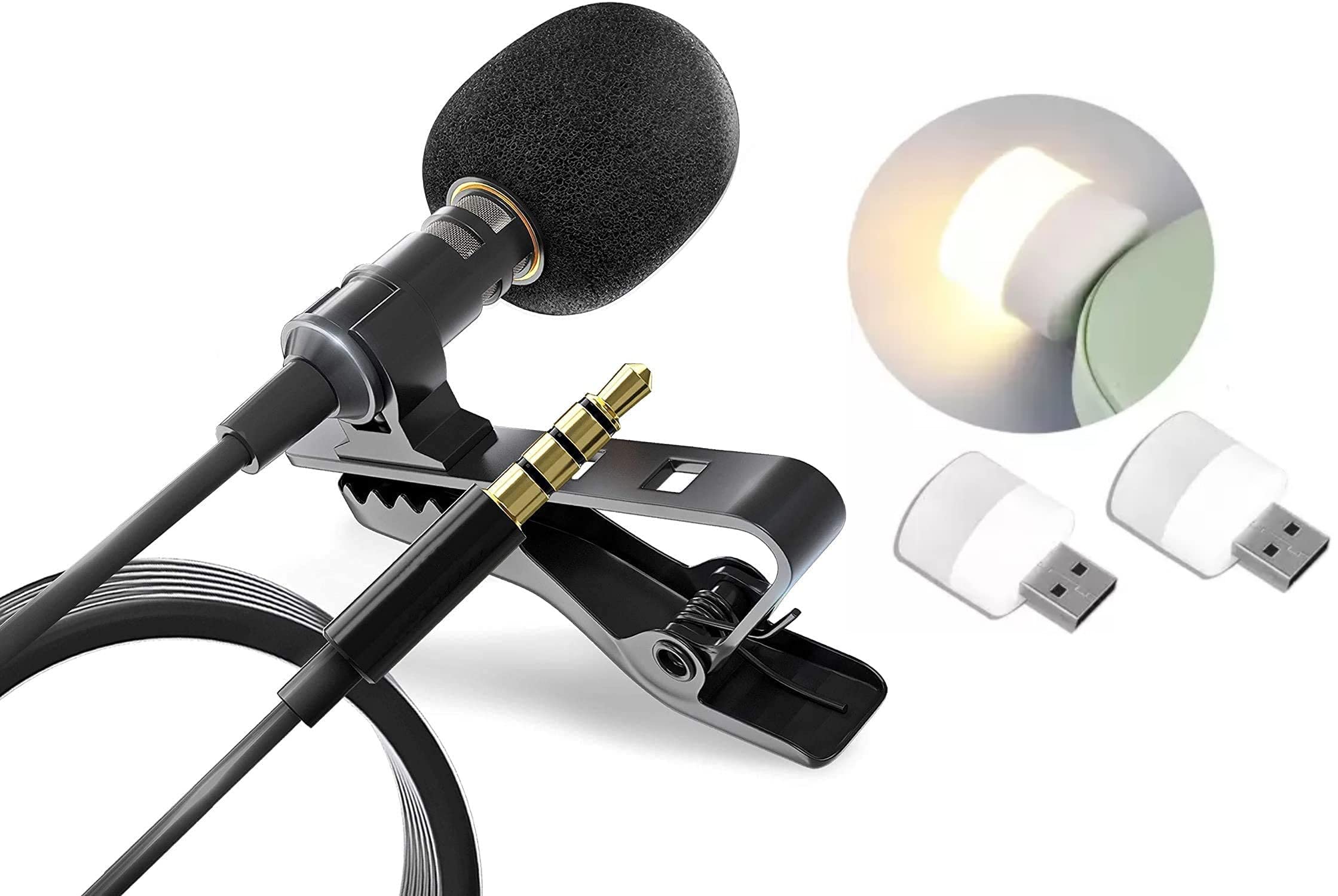 Collar Clip Microphone Omnidirectional Mic with Easy Clip On System Perfect for Recording YouTube/Interview/Video Conference/Podcast/Android.-image-49