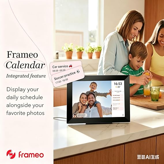 Frameo WiFi Digital Picture Frame 10.1 Inch, 1280x800 HD IPS Touchscreen Digital Photo Frame, 32GB Large Storage, Auto Rotate, Wall Mountable, Share Moments Remotely via Phone App