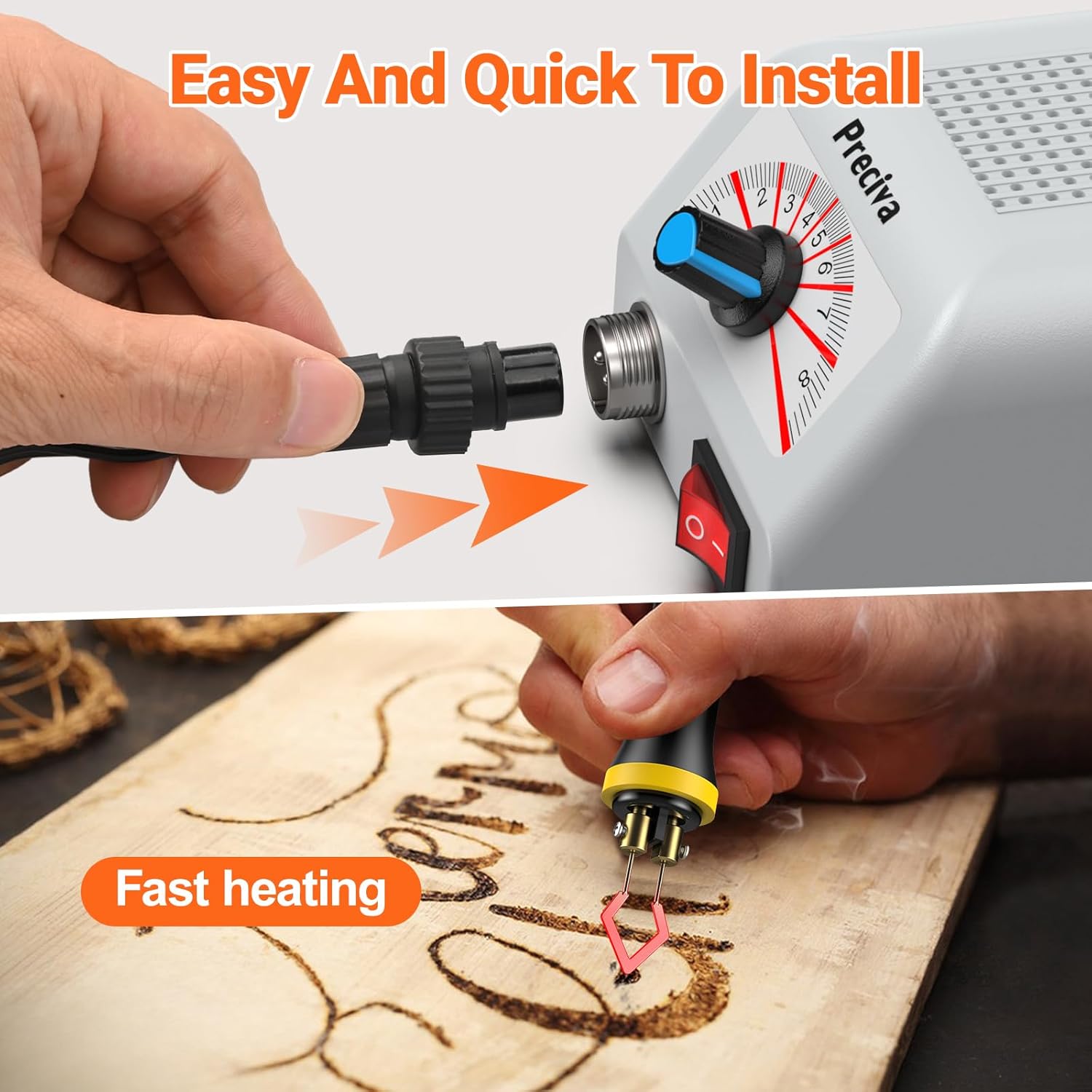 LH20 Portable Wood Burning Pen Kit - 30 Tips, Adjustable Temperature up to 800°C/1472°F, 25W Fast Heating, Safe for Pyrography on Wood & Leather