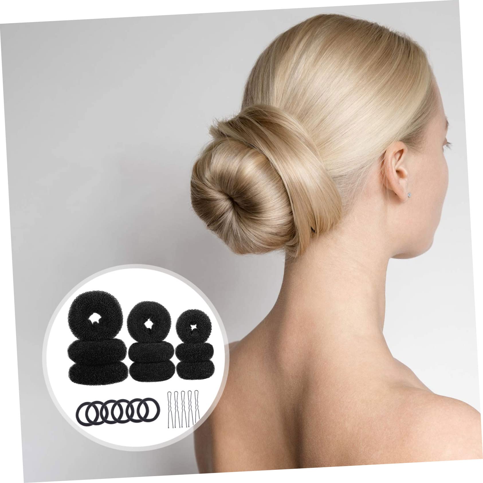 FOMIYES 9sätze Teiliges Haardonut Hochsteckfrisuren U-förmige Haarnadeln Und Elastische Haargummis Für Vielseitige Haarstylings Für Partys Hochzeiten Und Freizeitaktivitäten
