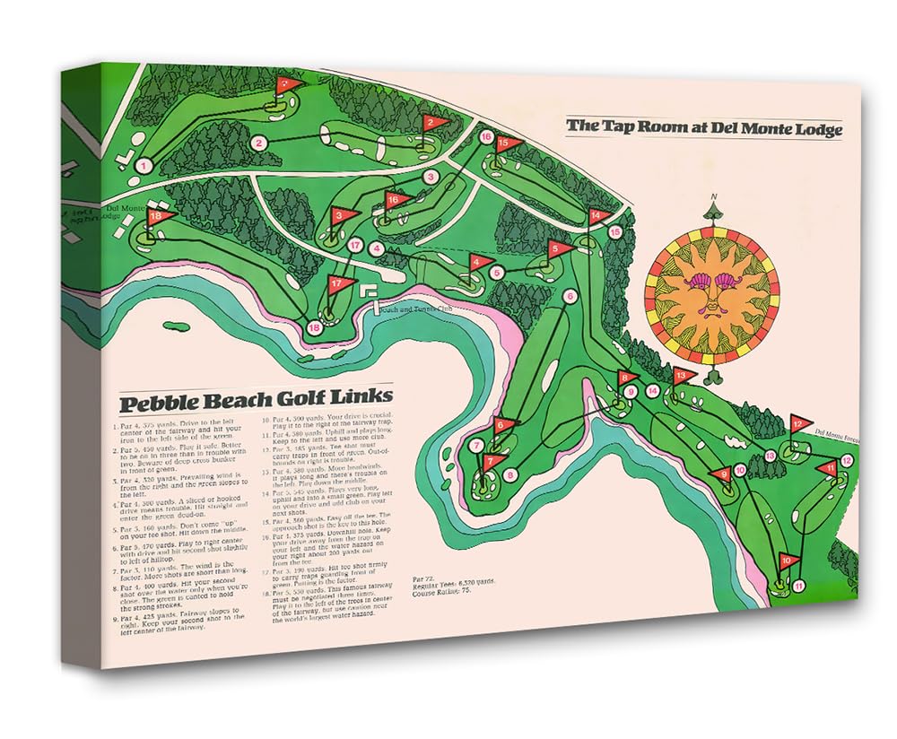 【米国ヴィンテージ】Pebble Beach Golf Links コレクターズ Amazon.com: 1970s Pebble Beach Golf Map - Vintage Golf Course