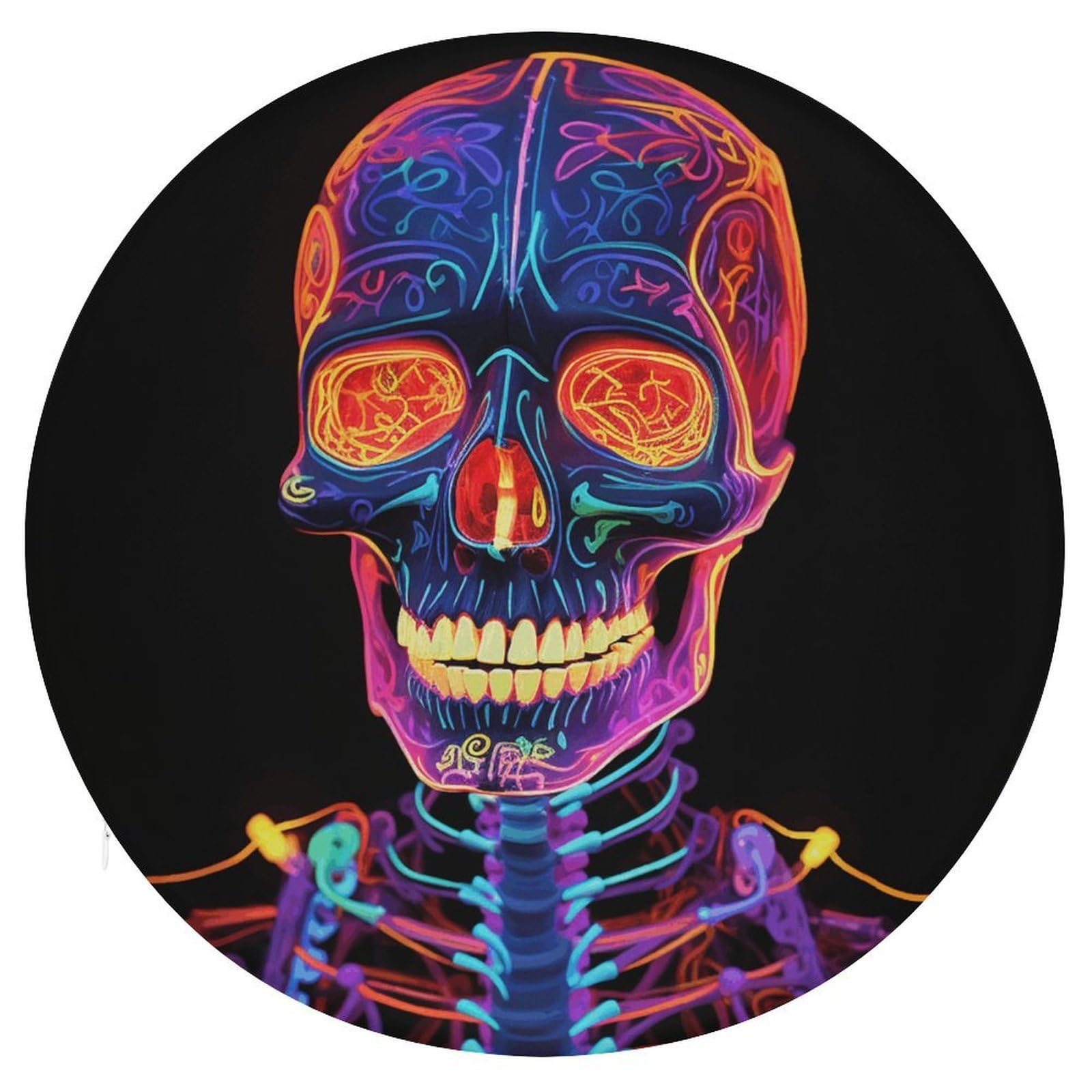 Adfgyerh Style Skull Glowing Cushion Memory Foam Pillow Core，Seat Cushion Detachable Design，Chair Cushions Suitable For All Seasons, And Can Be Used In Offices, Dining Rooms, Homes, And Other Settings.