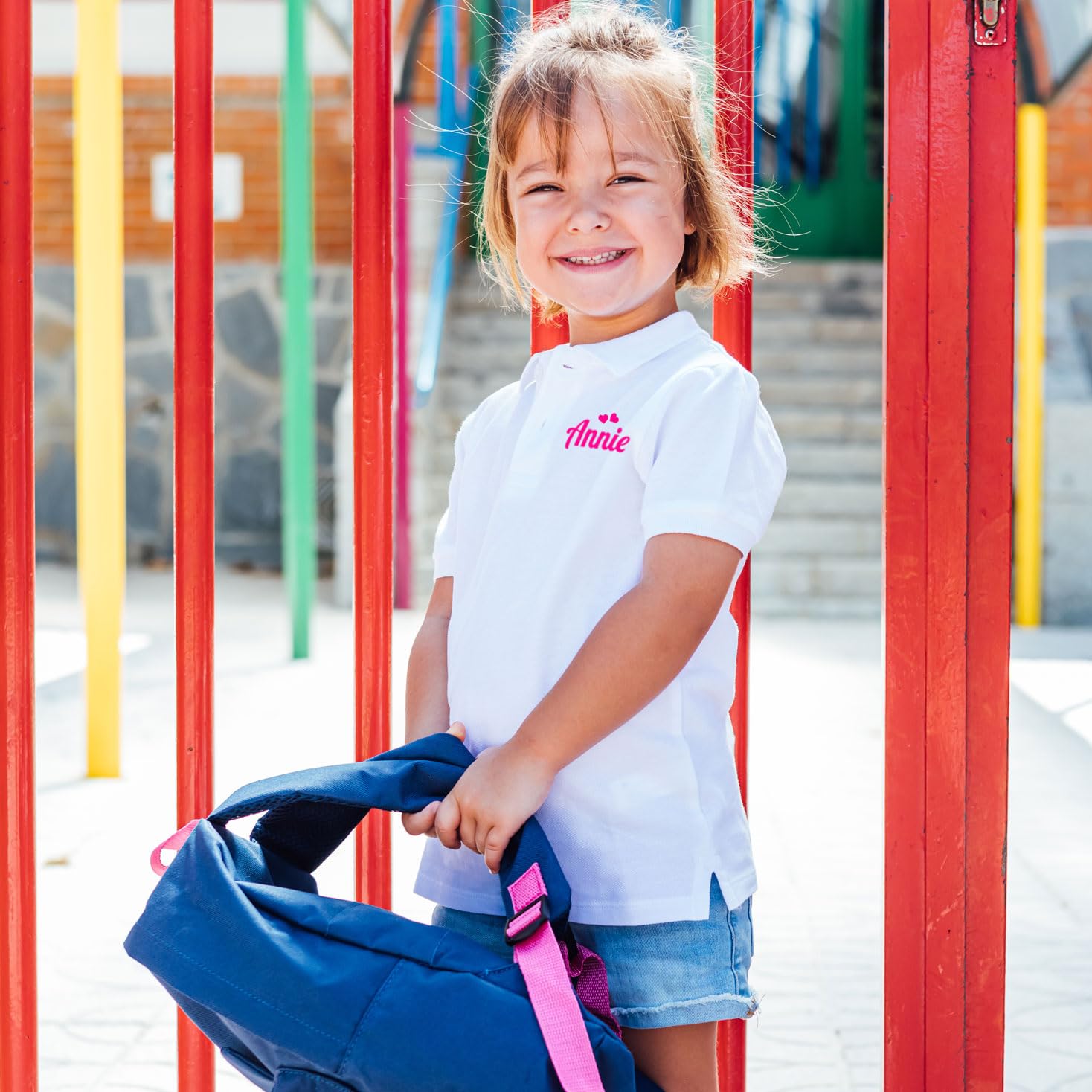 Polo per Bambini Personalizzata con Foto, Logo o Testo – Polo Classica con Bottoni, Maglia Uniforme Scolastica per Ragazzi e Ragazze, Disponibile Anche Senza Stampa