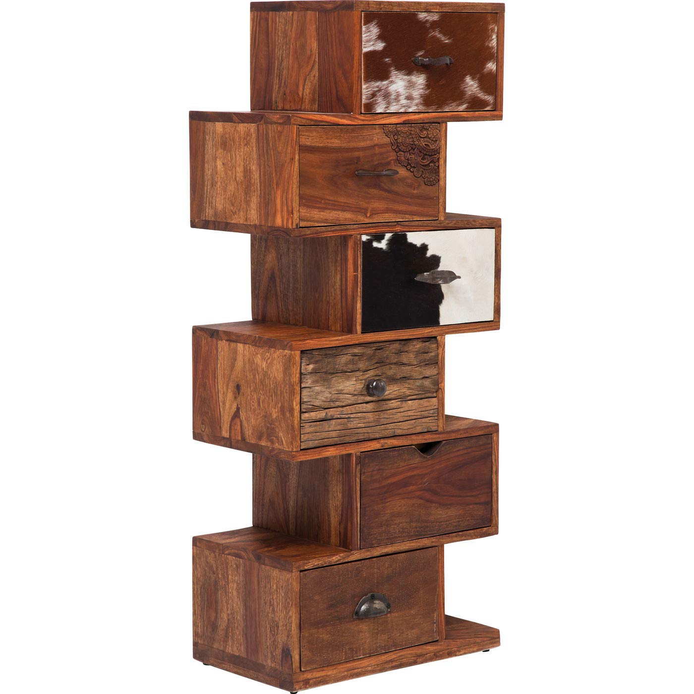 Kare Design Hochkommode Rodeo Zick Zack, kleines schmales Regal