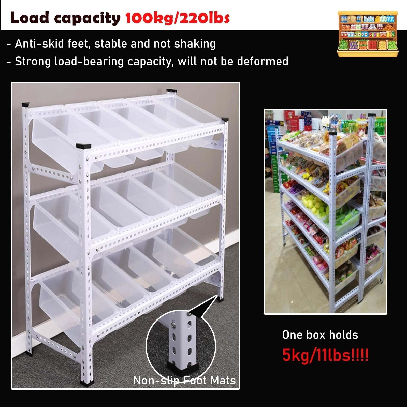 stojak ekspozycyjny, Stojak na przekąski podłogę(Black)