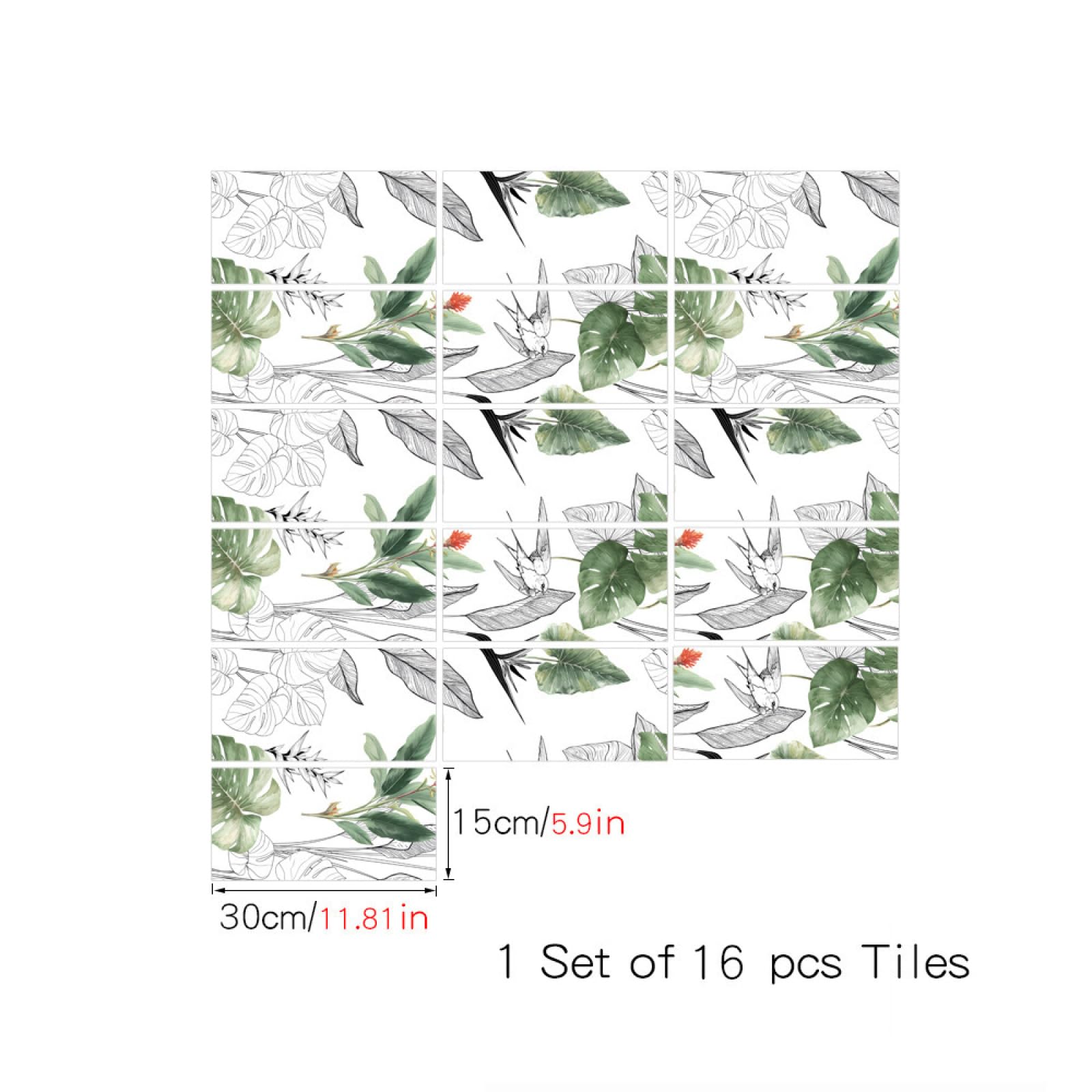 Stickers muraux Autocollants à Motifs Animaux et Plantes pour Salle de Bain, crédence de Cuisine, Vinyle Auto-adhésif imperméable et résistant à l'huile, décoration intérieure