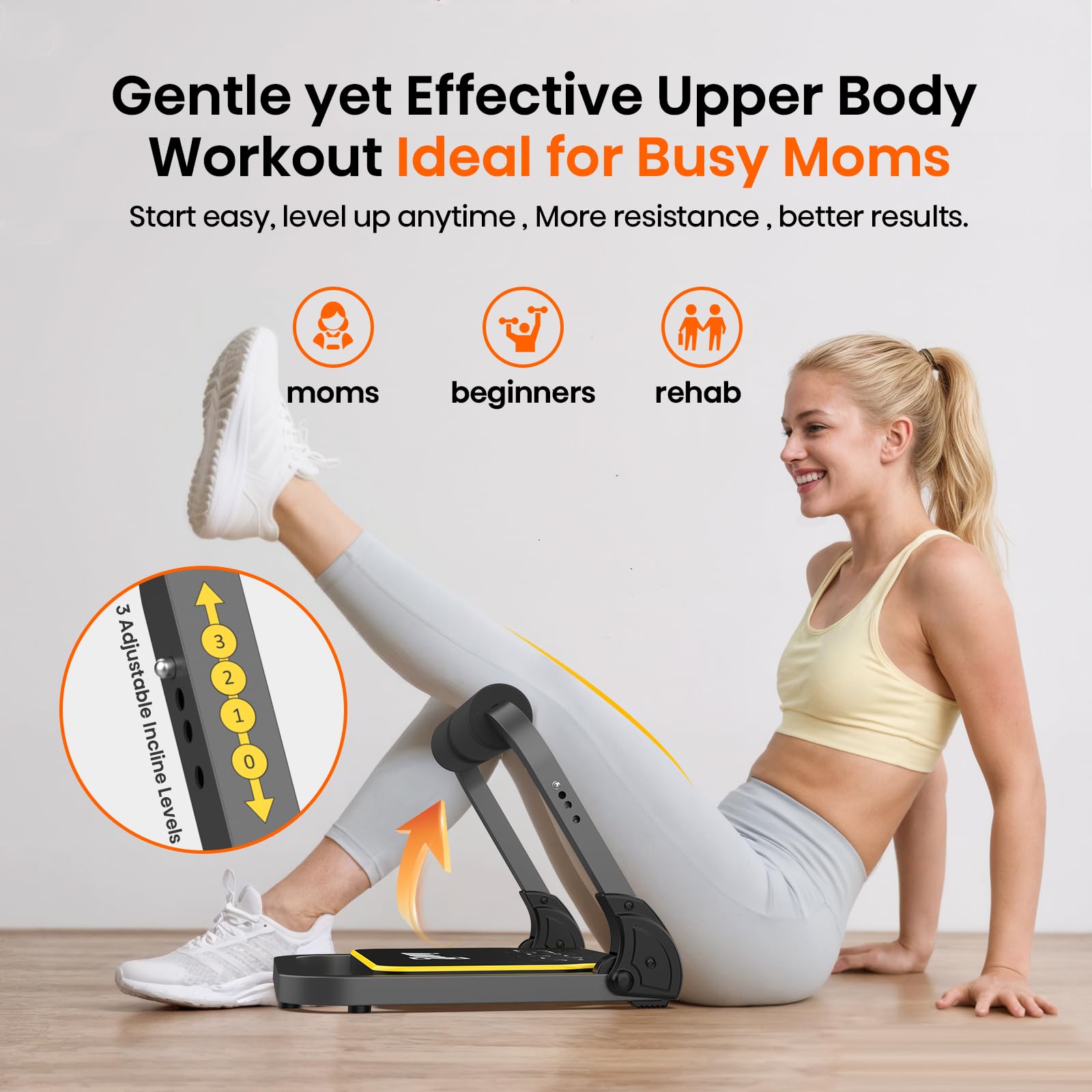 Amazon.com: ZIWWVY Foldable Ab Machine - Adjustable Sit Up Bench
