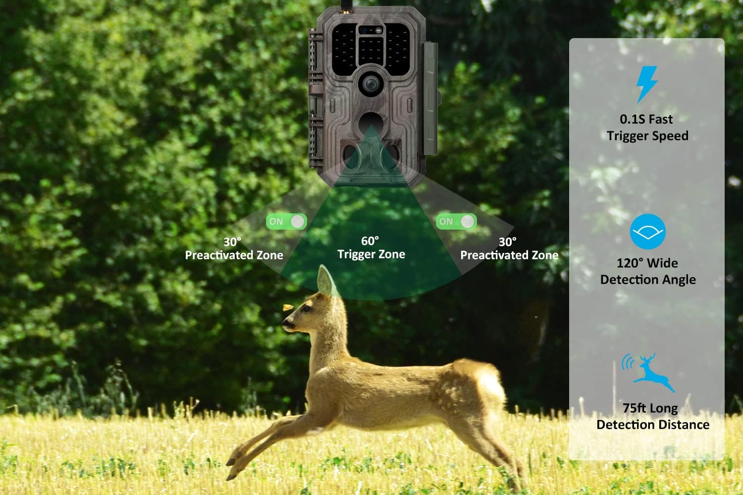 Flash Deals - 40% OFF Meidase S800 4G LTE Cellular Trail Camera with App, 24MP 1296P Game Camera with Clear 100ft No Glow Night Vision Motion Activated Waterproof, Trail Camera Sends Picture to Cell Phone