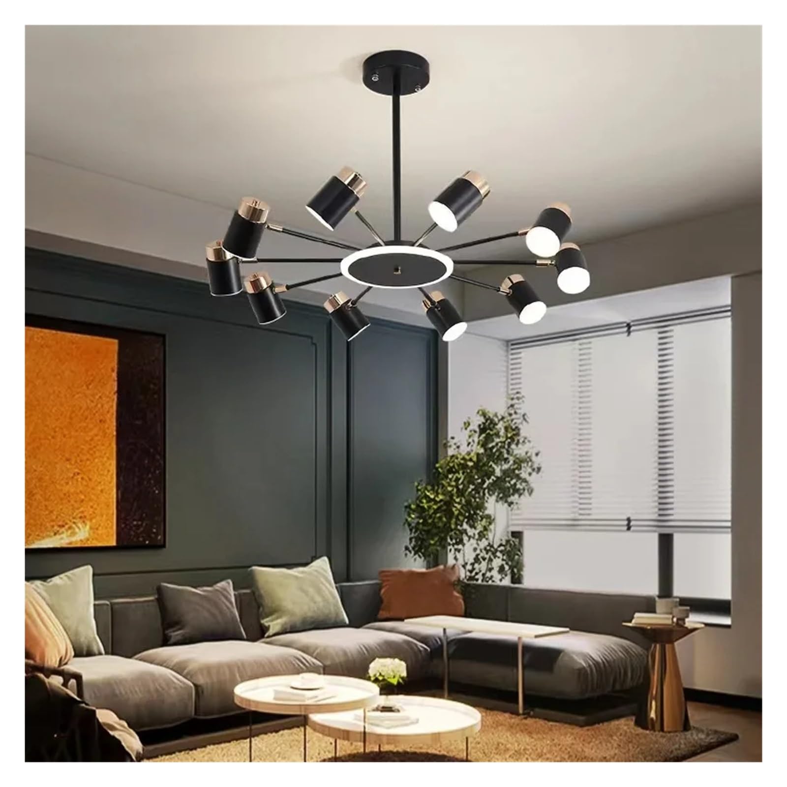 HMASNSEIY - Chandeliers Lighting Compatible with Modern Living Dining Room Bedroom Kitchen Ceiling Pendant Lights Simple Indoor Home Decor Lamps Adjustable Chandeliers