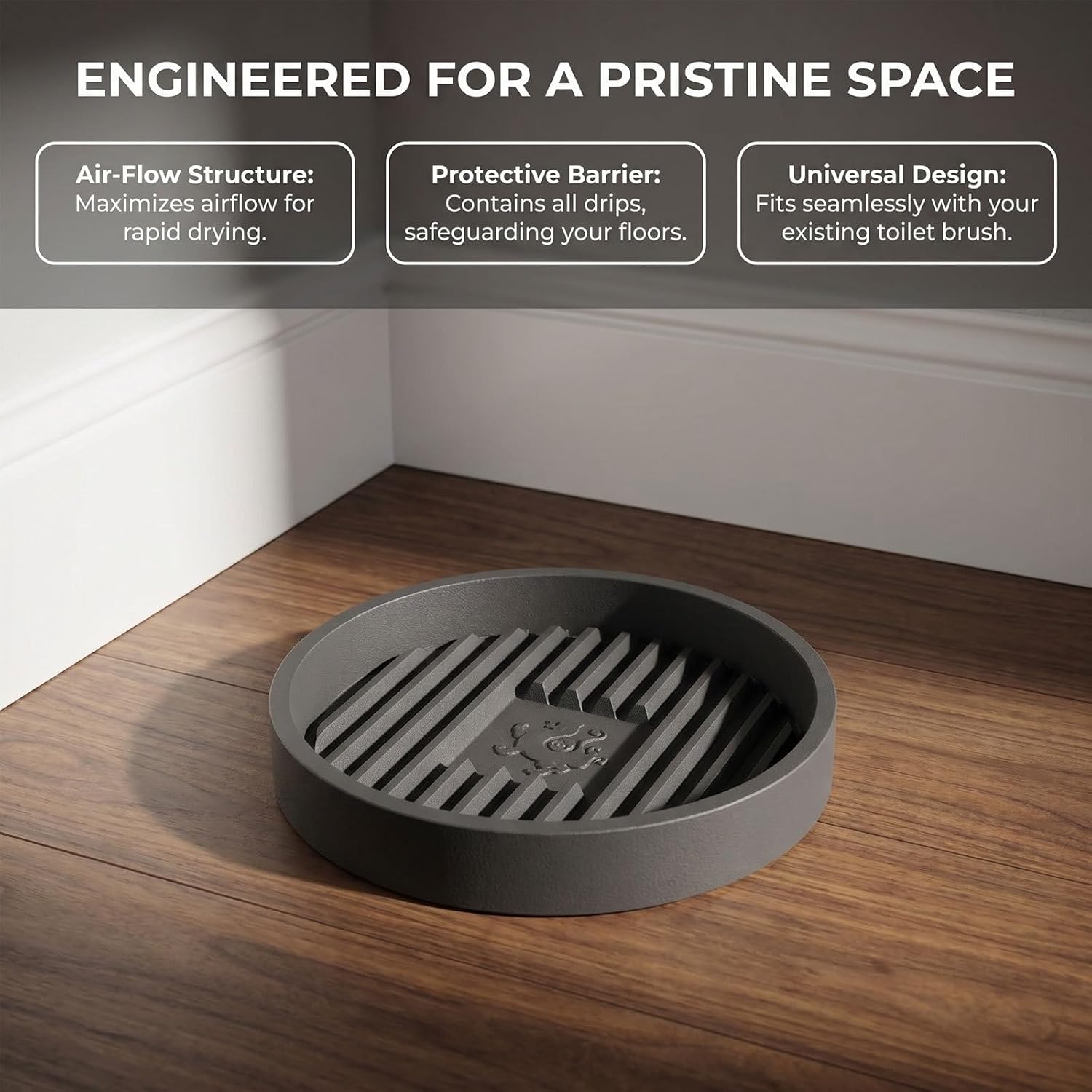 6pcs Toilet Brush Holder Tray with Raised Edge for Bathroom