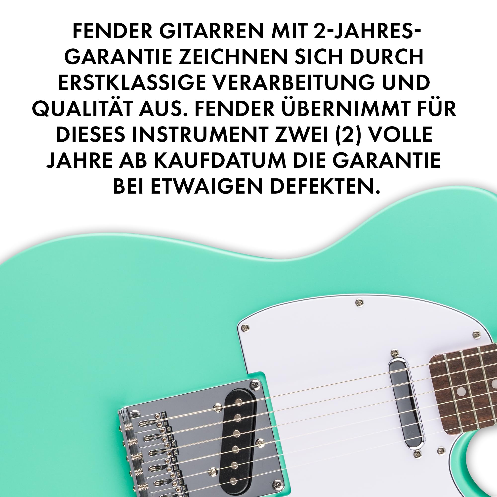 Squier by Fender Debut Collection Telecaster E-Gitarre, Laurel-Griffbrett, Weißes Schlagbrett, Seafoam Green
