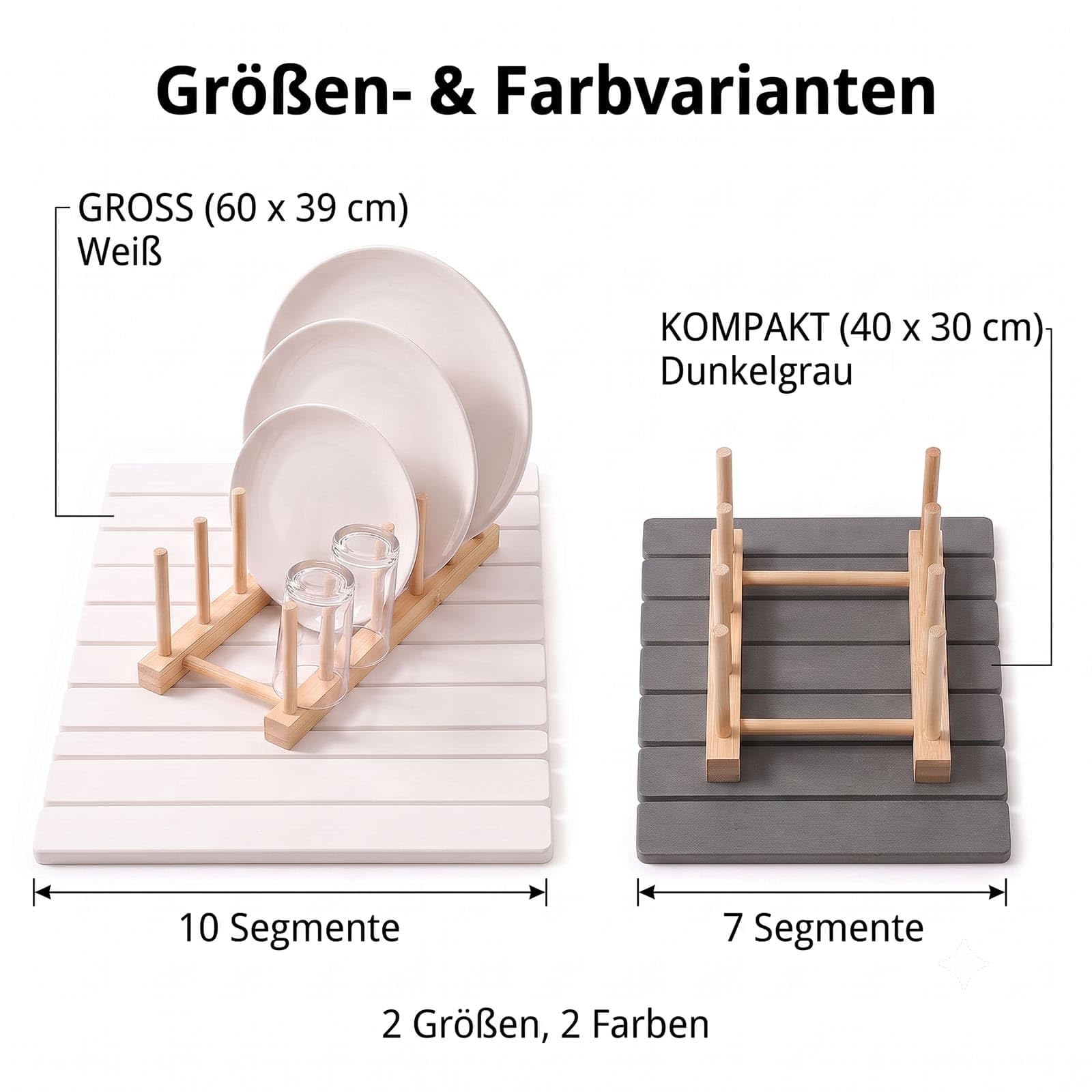 Tapis d'égouttement en pierre avec égouttoir en bois Gris 60 x 39