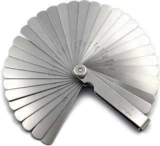 Handook 32-Blade Stainless Steel Feeler Gauge Set - SAE Metric Offset Valve Gap Tool for Precise Engine Clearance Measurements