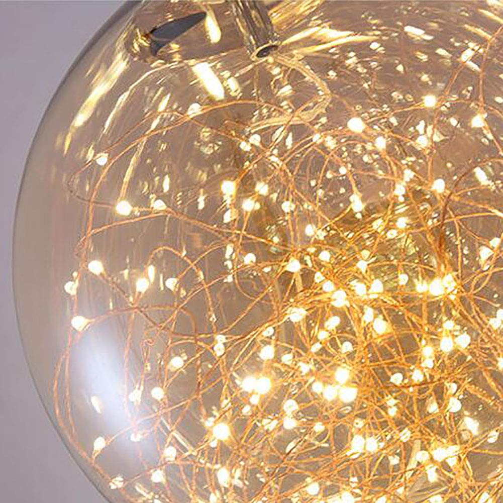 Led Moderno Semplice Gypsophila Lampadario,Camera Corridoio Portico Luci Del Balcone,Caffè Ristorante Music Bar Lampade In Vetro-Luce bianca cognac 30cm
