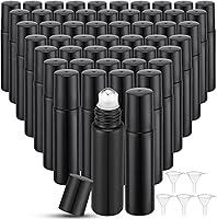 Vista 10 de 96 botellas de rodillo de aceite esencial de 0.3 onzas líquidas, botellas vacías de vidrio con bolas de acero inoxidable, protección a prueba