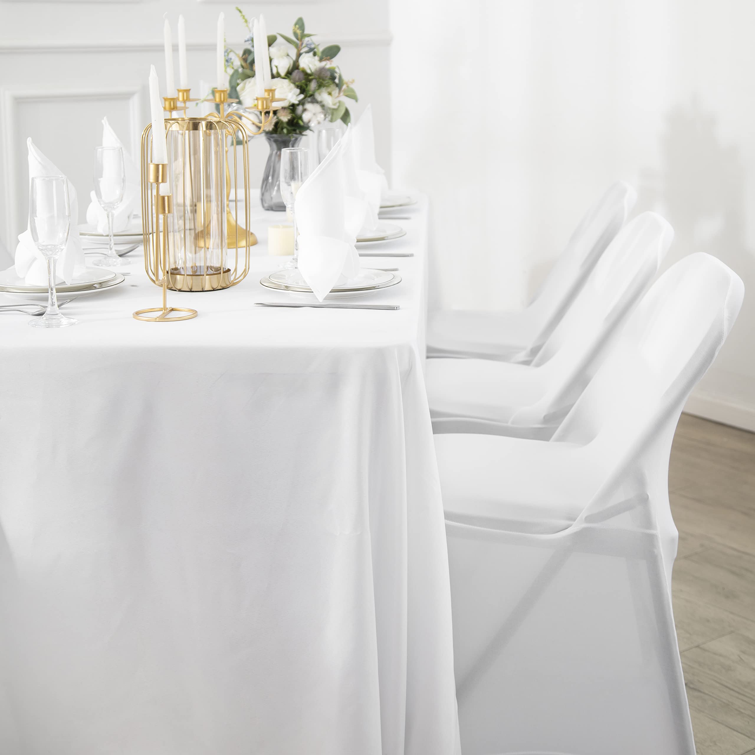 Funda para Silla de Elastano, 25 Piezas, Fundas para sillas, Fundas Plegables para Sala de Estar, Funda extraíble para Silla Lavable, Funda elástica para Fiestas, Banquetes, Eventos de Boda,