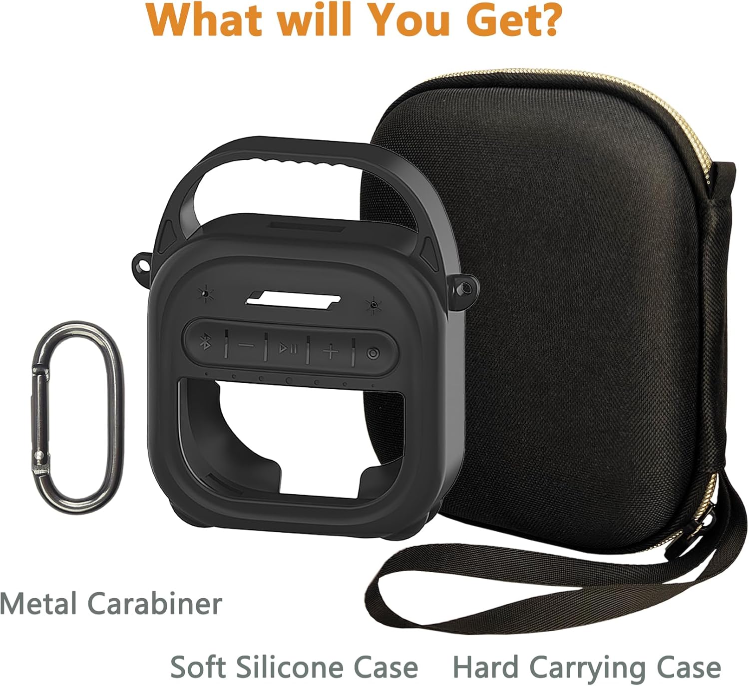 Protective Case for Bose SoundLink Micro 2nd Gen Portable Bluetooth Speaker, Hard Carrying Case and Silicone Cover for Micro 2 Speaker Accessories (Black) - Image 2