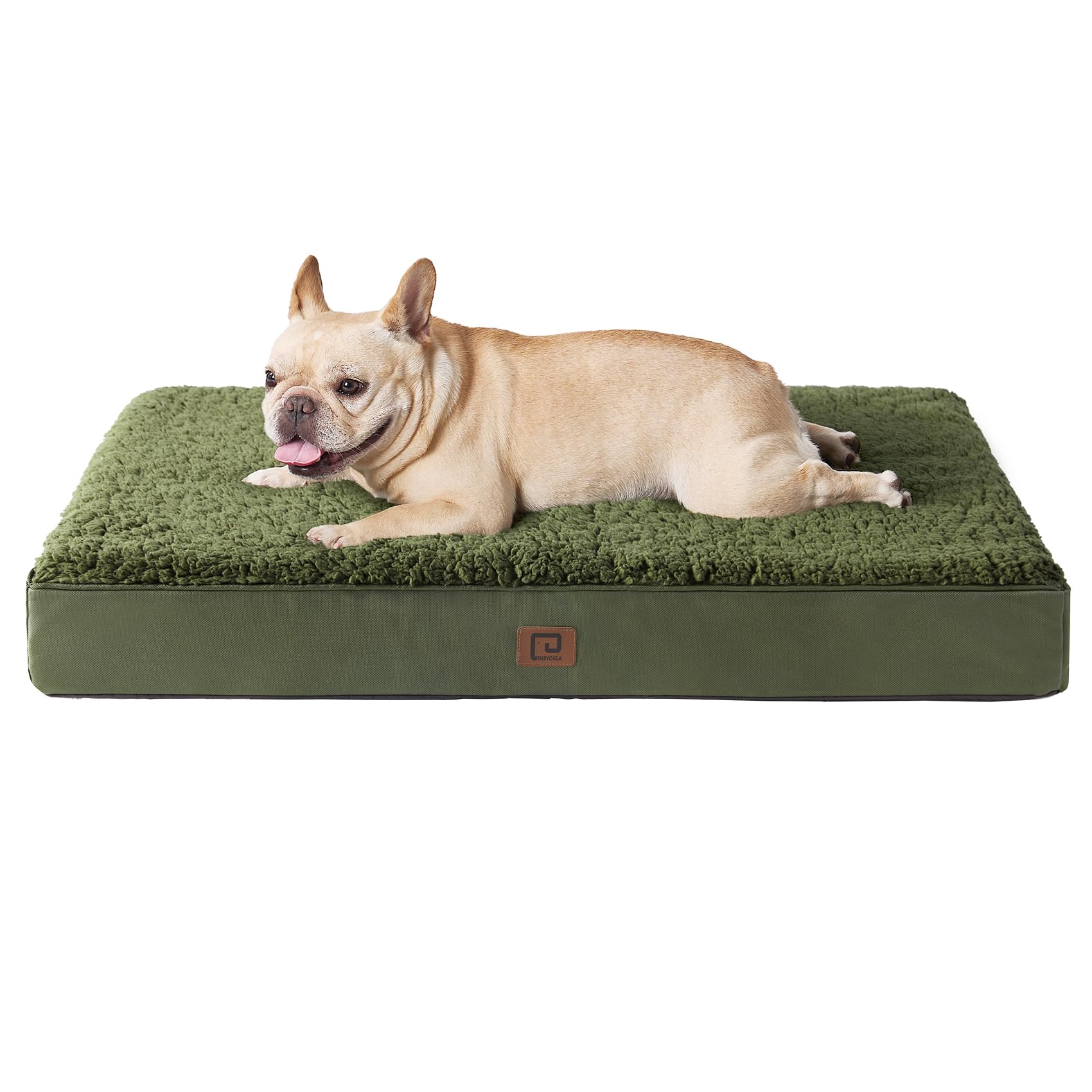 EHEYCIGA Cuccia Cane Interno Taglia Media, (76L x 51W cm) Ortopedica Cuscino per Cani, Cuscino Cane Sfoderabile e Lavabile, Ortopedico Lettino per Cani, Orthopedic Dog Bed, Verde Scuro