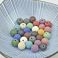 Vista 36 de MJDCB Natural Multicolor Volcanic Lava Stone Round Loose Stone Beads DIY for Jewelry Bracelet Making 15" (6mm, White)