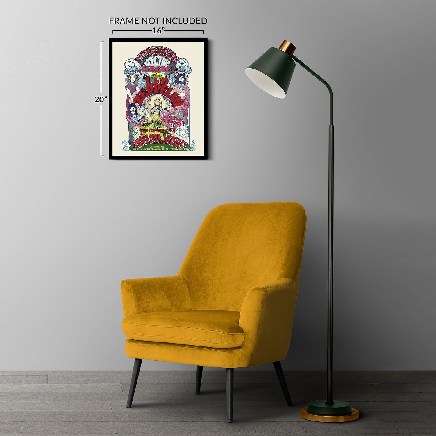 HISTORIX Vintage 1971 Led Zeppelin Poster Matte - 16x20 Inch Vintage Poster of Led Zeppelin Concert Tour Wall Art Print