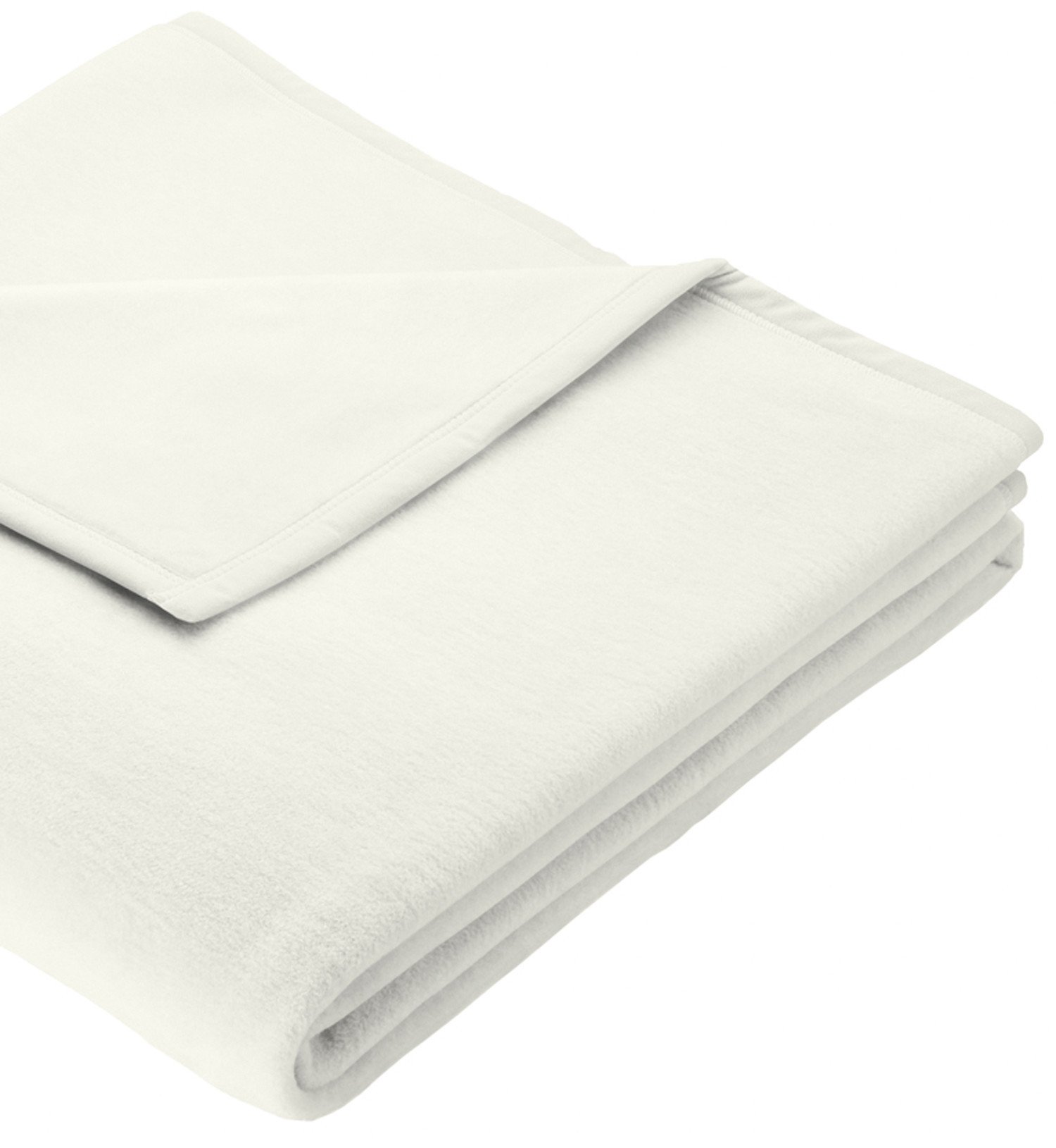 Biederlack Wohn- und Kuscheldecke, 100 % Baumwolle, Samtband-Einfassung, 150 x 200 cm, Natur, Cotton Pure, 239756