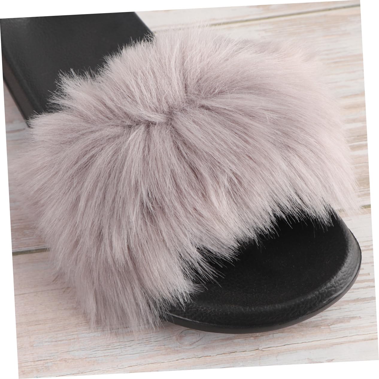VALICLUD Pantofole Invernali Largo Con Sandali Da Donna Pantofola Pantofole Pelose Morbide in Pile Soffici Piatte Da Camera Da Donna Beige