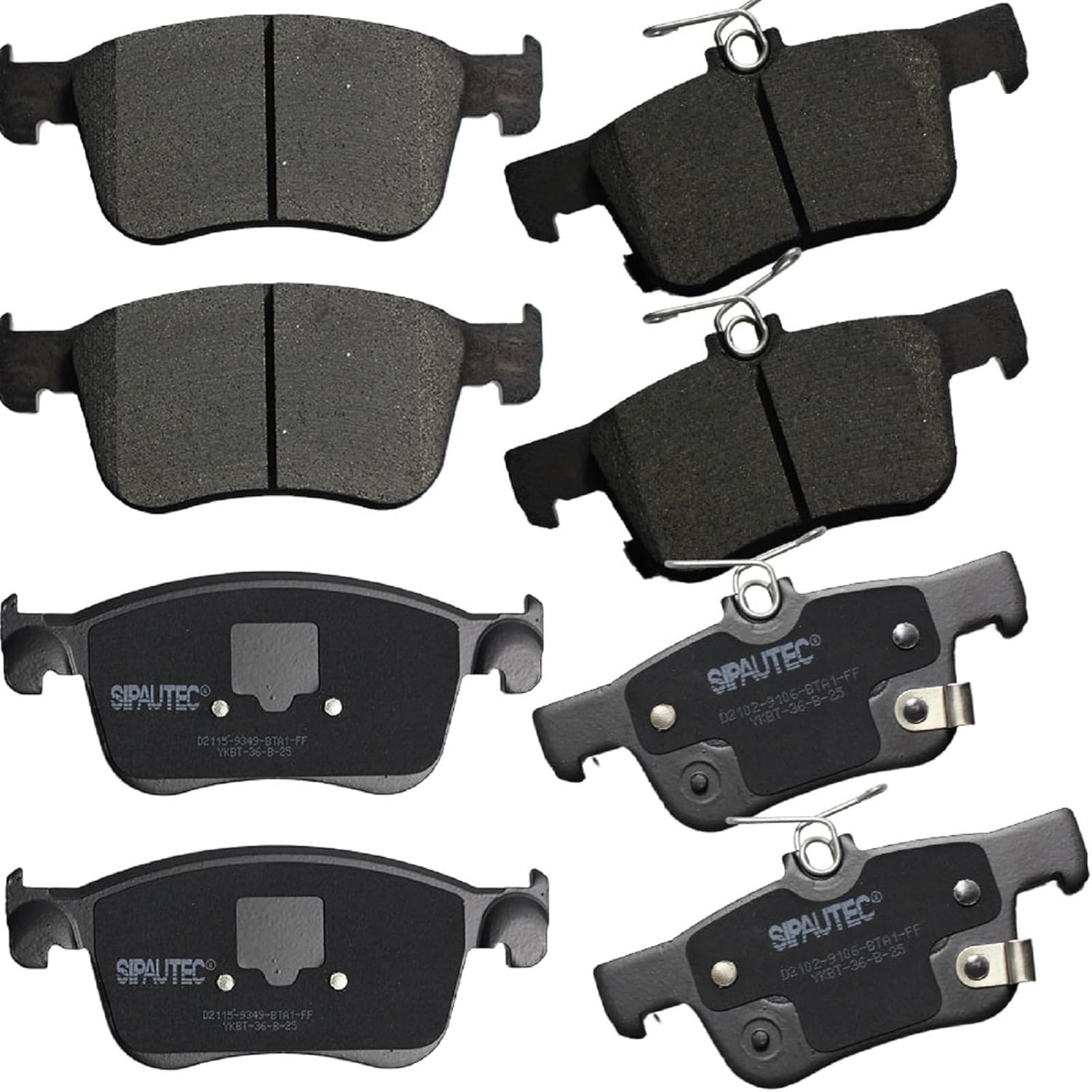 SIPAUTEC-Front and Rear Brake Pad Set 4-Wheel Set Ceramic Disc Brake Pads Replacement For Honda Accord,For Acura Integra,For Honda Civic Si