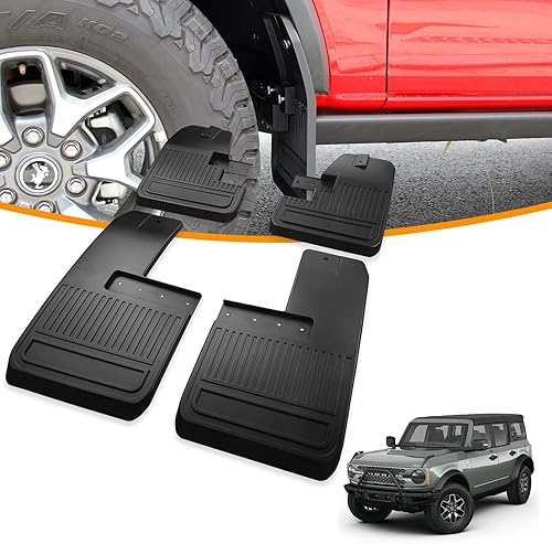 CROSSHIP Solapas de barro para Ford Bronco protector contra salpicaduras delantero y trasero para accesorios Bronco no requiere perforación paquete