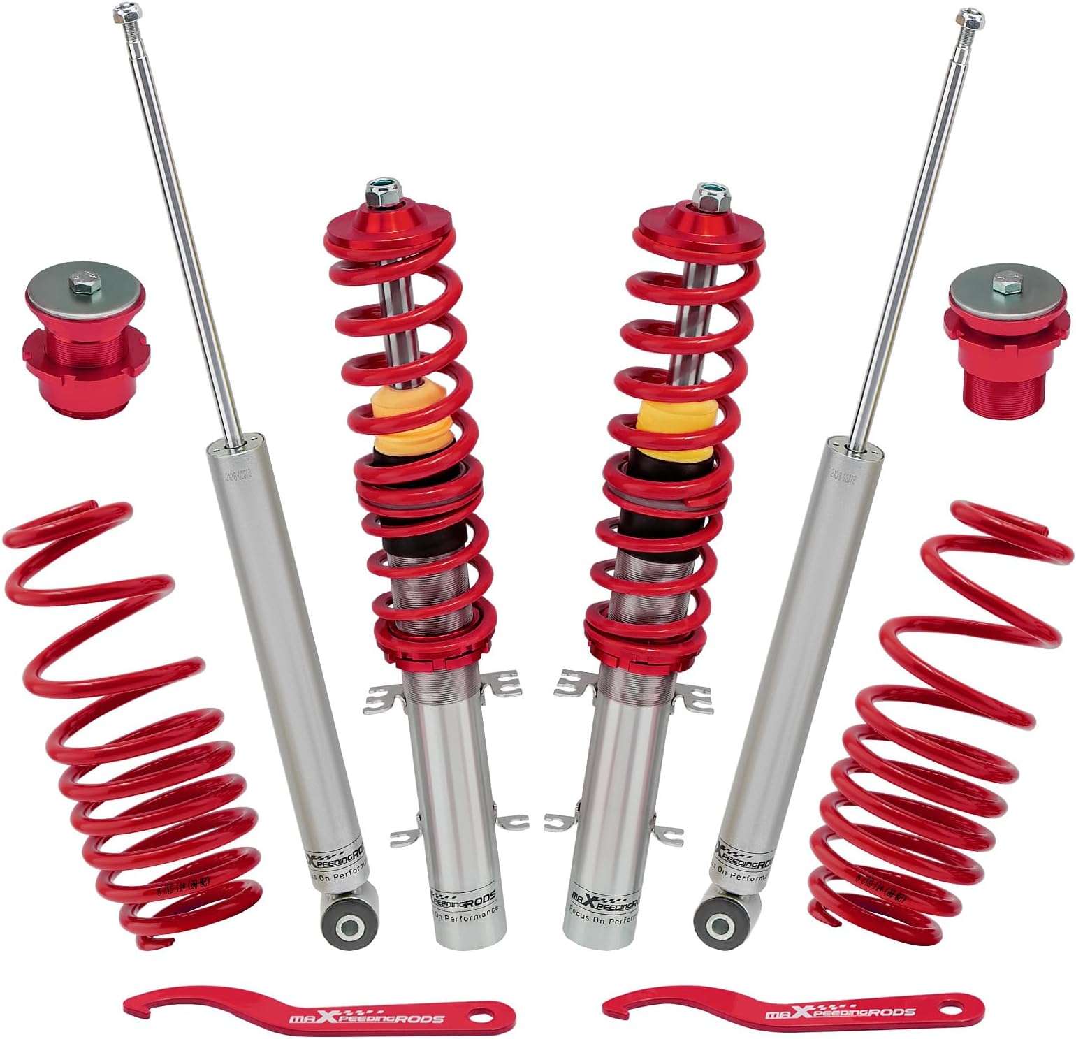Coilovers Lowering Suspension Kits for VW for Golf MK4/ for Seat Leon 1M1/ for VW New Beetle 9C1, 1C1 (Red)