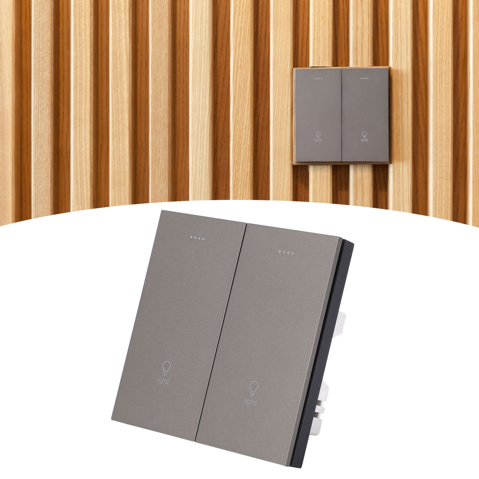 Interruptor de luz inteligente, botón de pared con función de sincronización de control de voz habilitado para WiFi y Bluetooth para automatización del hogar