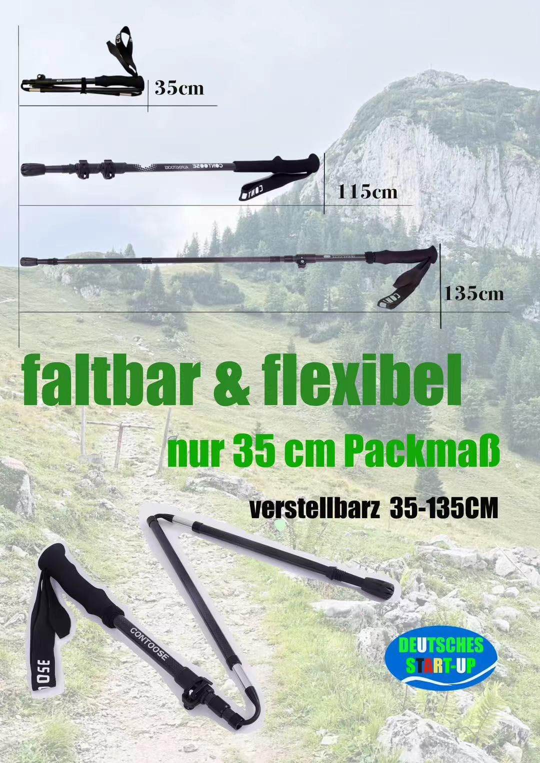 Ultralight Carbon Trekkingstöcke Profi-Set | Nur 210g, Höhenverstellbar für Wanderen & Nordic Walking | Inkl. Trekking-Ausrüstung