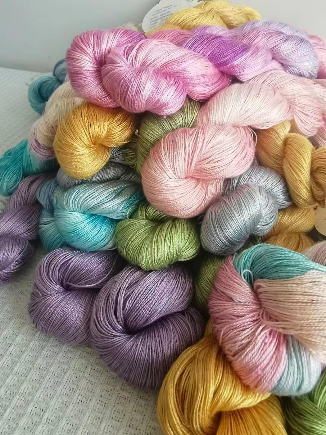 Lotus Yarns 2 Skeins Silk 22 Soft Shiny Lace Weight Yarn, Cool and Skin-Friendly, Perfect for Summer Knitting and Crocheting with its Breathable Character (13)