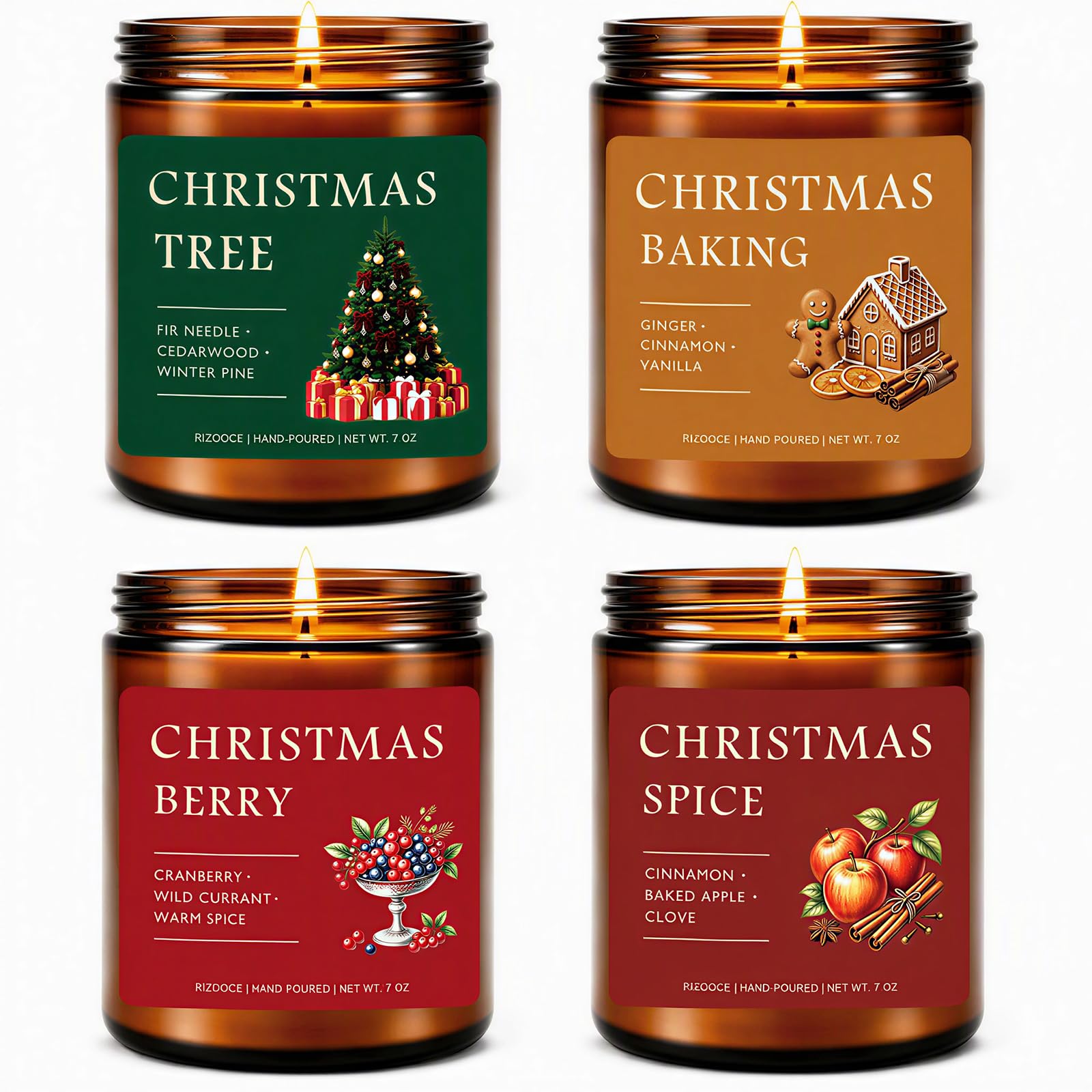 Set di candele profumate natalizie, regalo di Natale per donne e