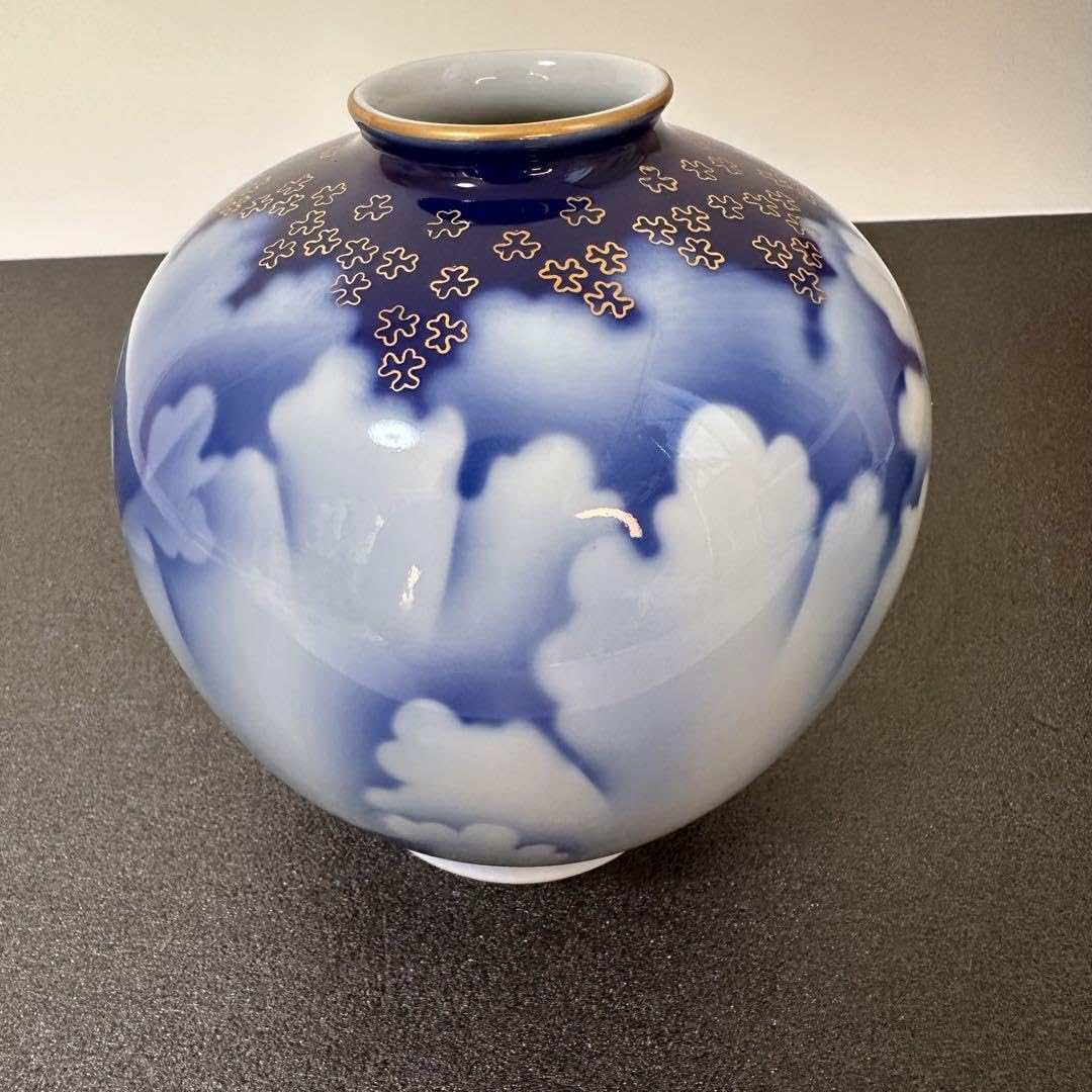 深川製磁 新品未使用超美品！ 瑠璃 牡丹 金彩 花瓶 大花瓶 花生 高さ38cm Amazon.co.jp: 深川製磁 花瓶 金ミル 牡丹 金彩牡丹柄 瑠璃色花瓶 瑠璃