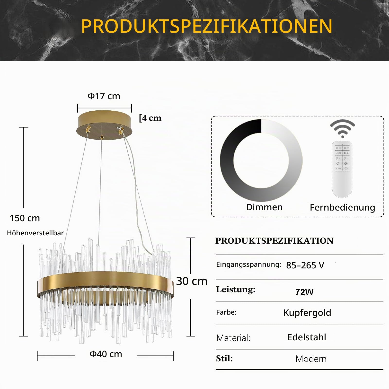 Moderner Kristallleuchter, Led-Pendelleuchte In Gold, Deckenleuchte, Halb BüNdig Montierter Kronleuchter, HäNgelampe FüR KüChe, Wohnzimmer, Schlafzimmer, Flur, Treppenhaus, 40 Cm