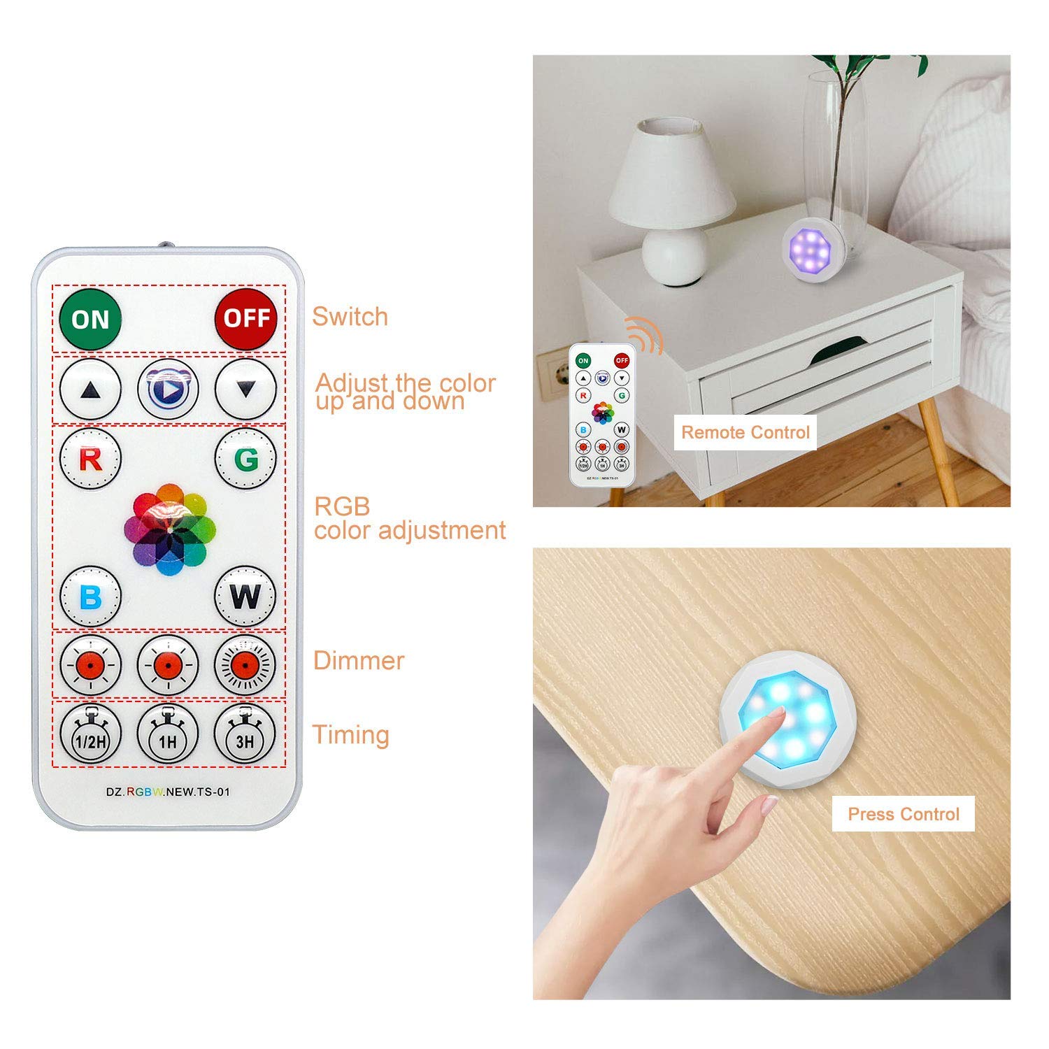 Amazon.co.jp: UYICOO LEDパックライト リモコン付き ワイヤレス 色が