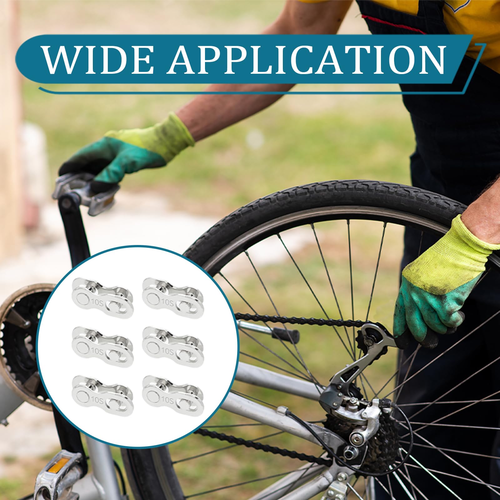 6 Paire Chaine Velo, Bicyclette Manquant Lien 10 Vitesse Chaîne de Vélo Réutilisable Attache Rapide Chaîne Bicyclette Manquant Lien 10 Vitesse Facile à Démonter Connecteur de Chaine Bicyclette