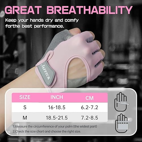 Miniatura 2 de Jaffick Guantes de entrenamiento ligeros para mujer  Guantes de fitness transpirables con agarre antideslizante para gimnasio, levantamiento de