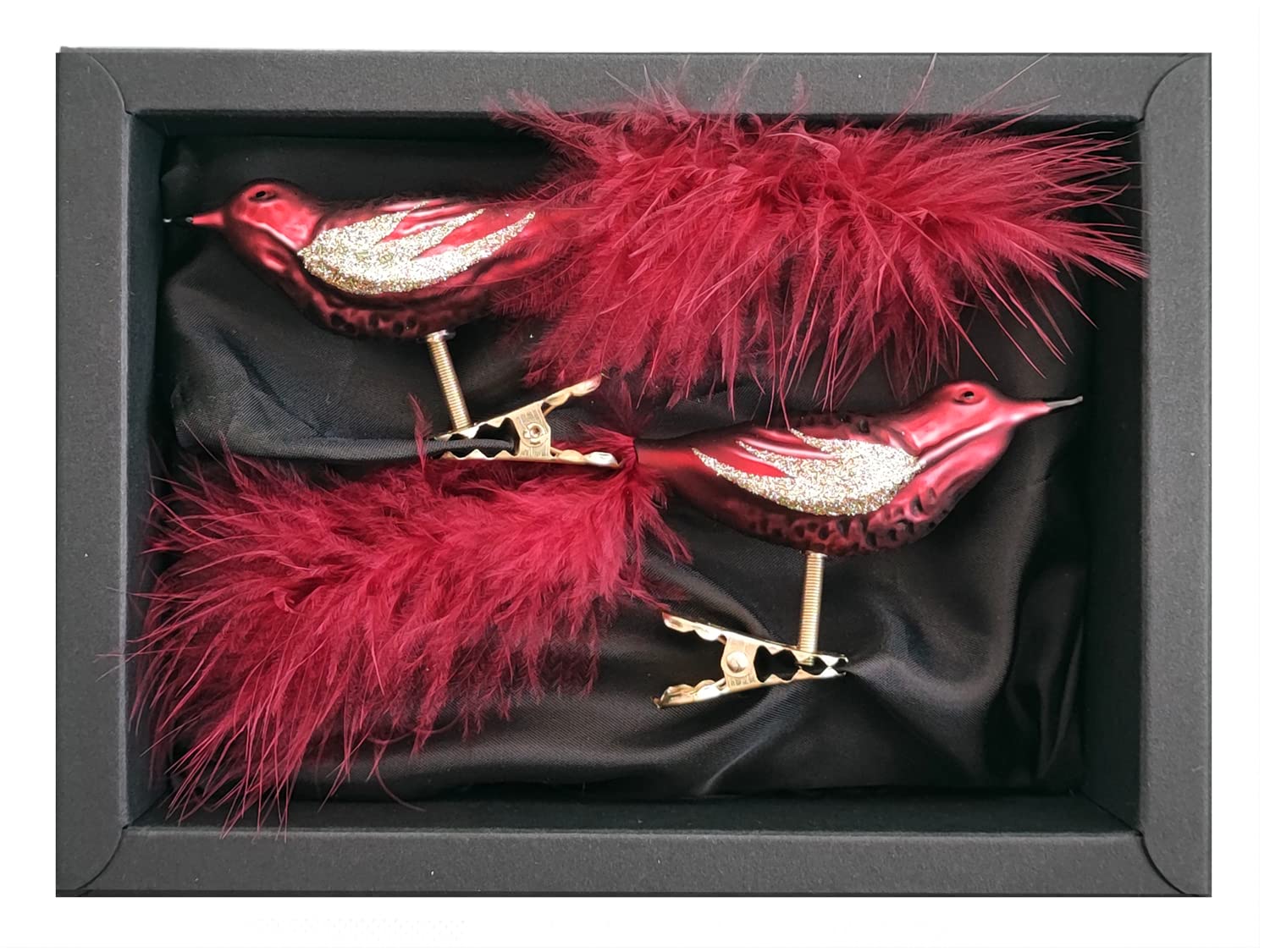 Weihnachtsornament Vogel, Rot, Klassisch, Hängend, 2 Stück