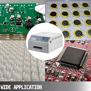 800W Reflow Oven,IC Heater T962 Reflow Solder Oven,Infrared Heater Soldering Machine,Desktop Reflow Oven,for PCB SMT Soldering Proofing