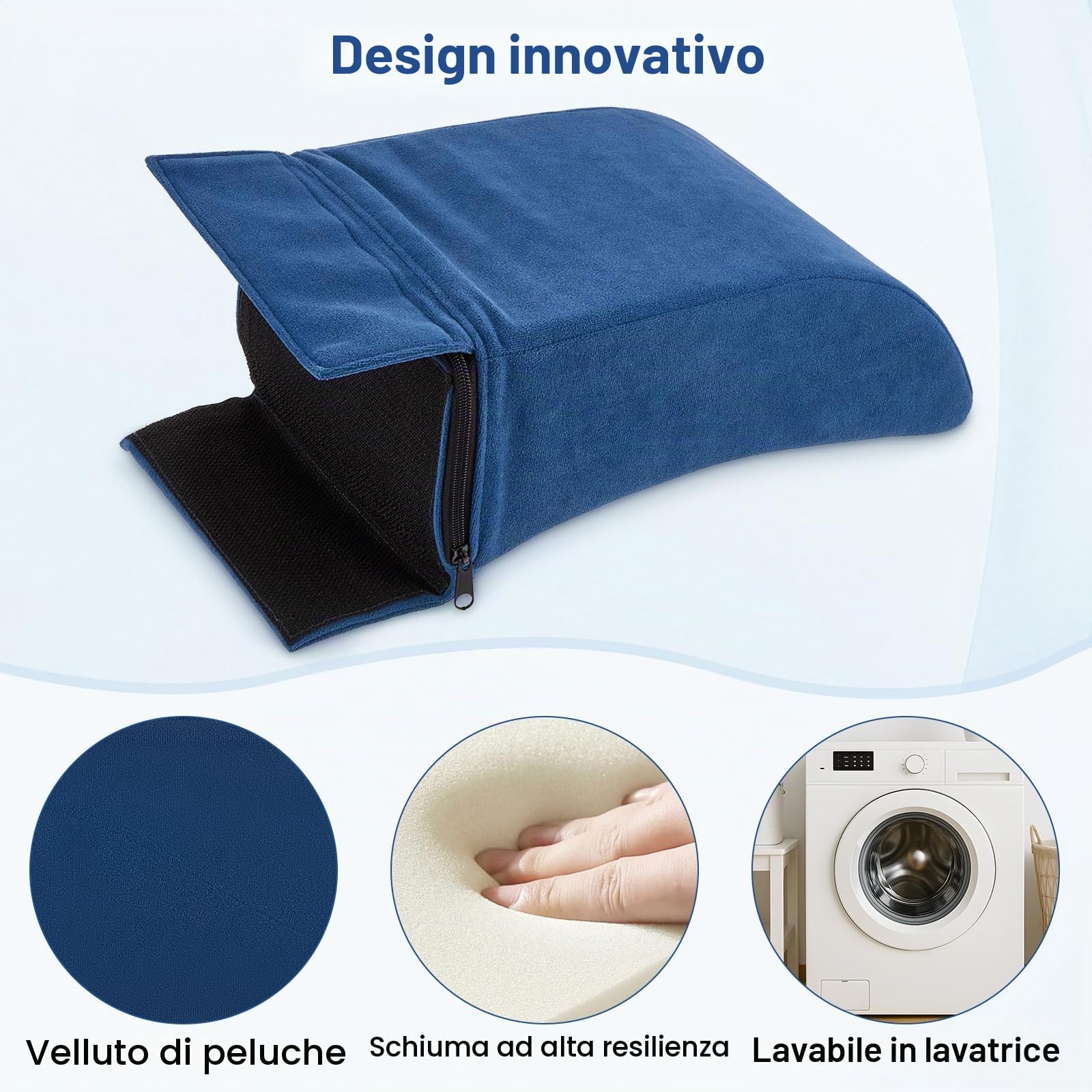 Supporto laterale con cuscino anti-decubito regolabile per sedia a rotelle, supporto laterale universale per sedia a rotelle, supporto laterale con maniglie laterali