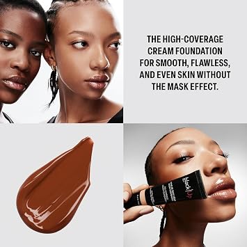 Black Up High Coverage Cream Foundation for Dark Spots & Imperfections Creamy Texture Long Lasting Under-Eye & Face Foundation Blurring, Smoothing & Nourishing Without Feeling Heavy or Cakey (09)
