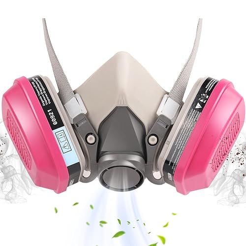 Máscara respiradora con filtros 60921  Máscara de gas reutilizable de media cara contra vapores orgánicos, polvo, humos utilizados para carpintería,