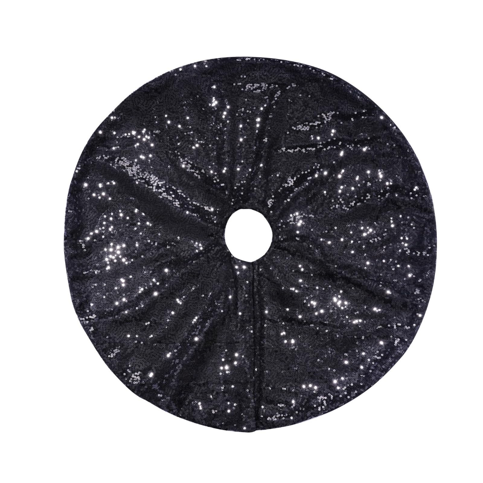 Tappeto Albero di Natale, Gonna for Albero di Natale Gonne for in Sequenza Rotonda Tappetini for Scintillanti for Dorata Festa Forniture(Black,120cm)