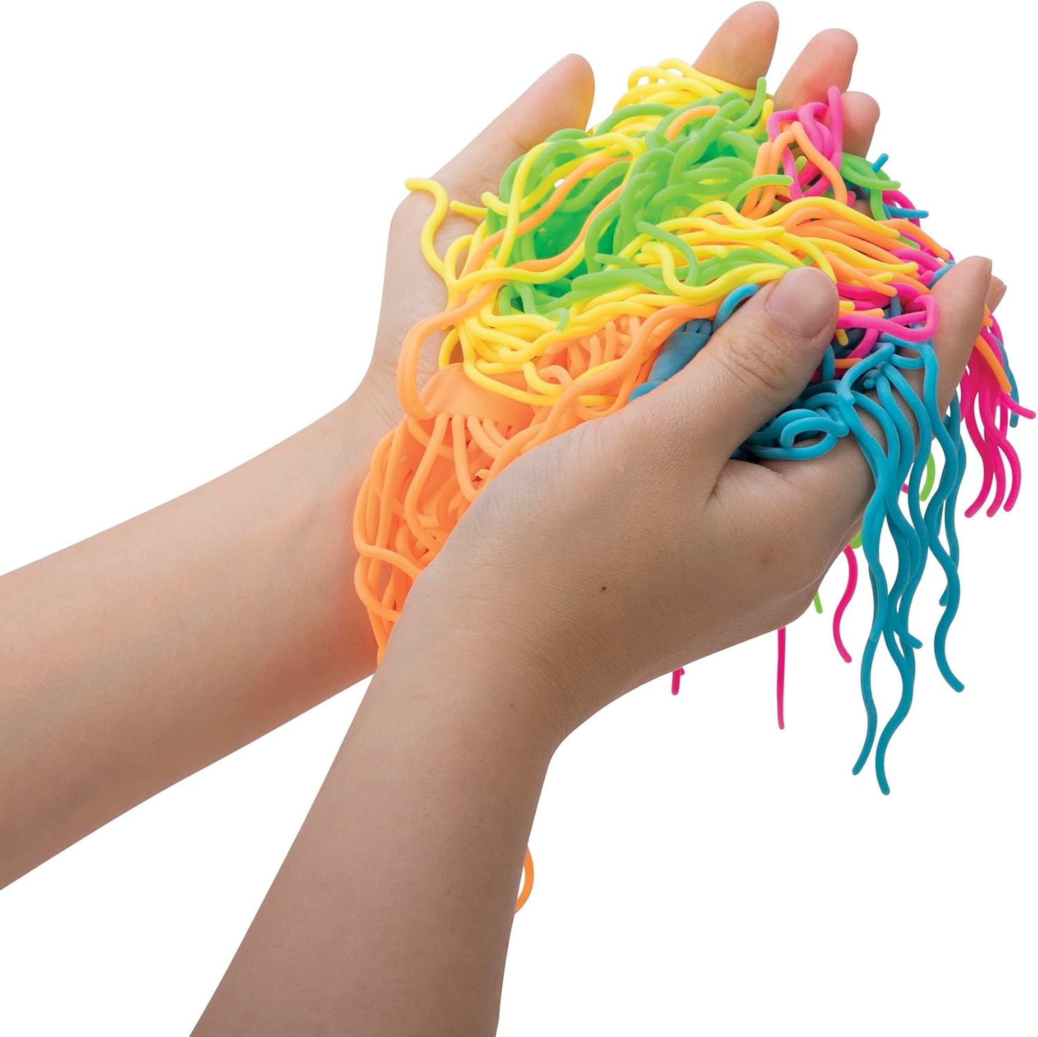 Schylling NeeDoh Ramen Noodlies - Sensory Squeeze Toy - Contains 5 Noodle Clumps - 8.5" Long - Multicolored (Pack of 1)